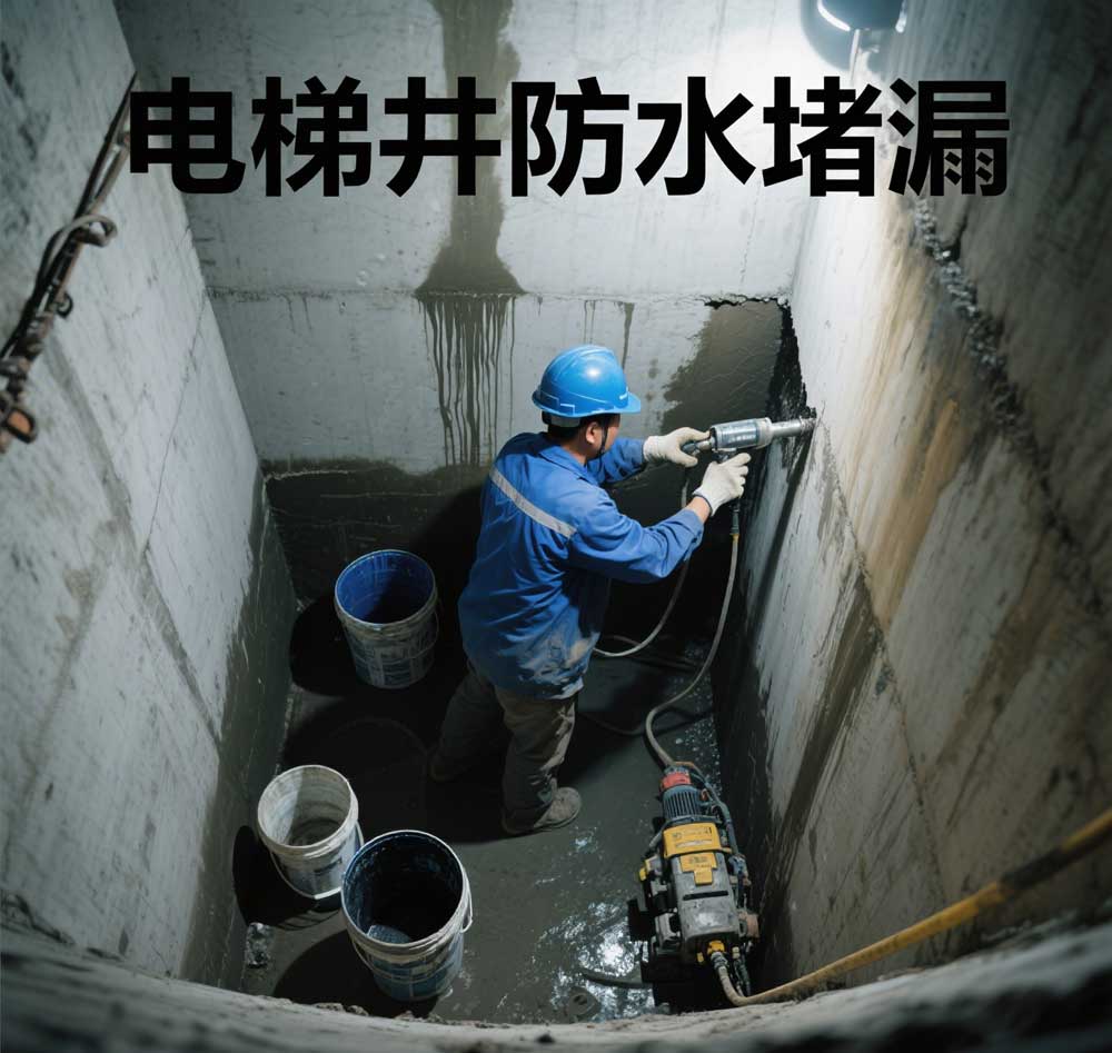 电梯井防水堵漏，杭州桐庐专业电梯井漏水维修公司